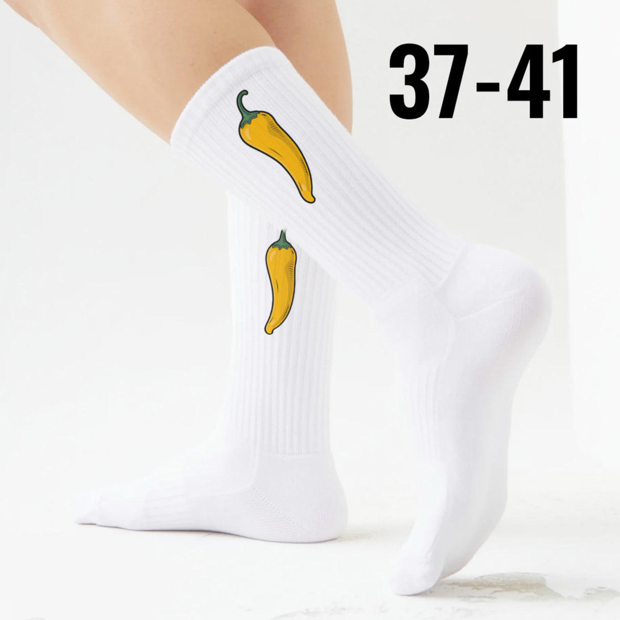 epicsocks Chili Lover Gelbe Chili Socken in 37-41 im Paar