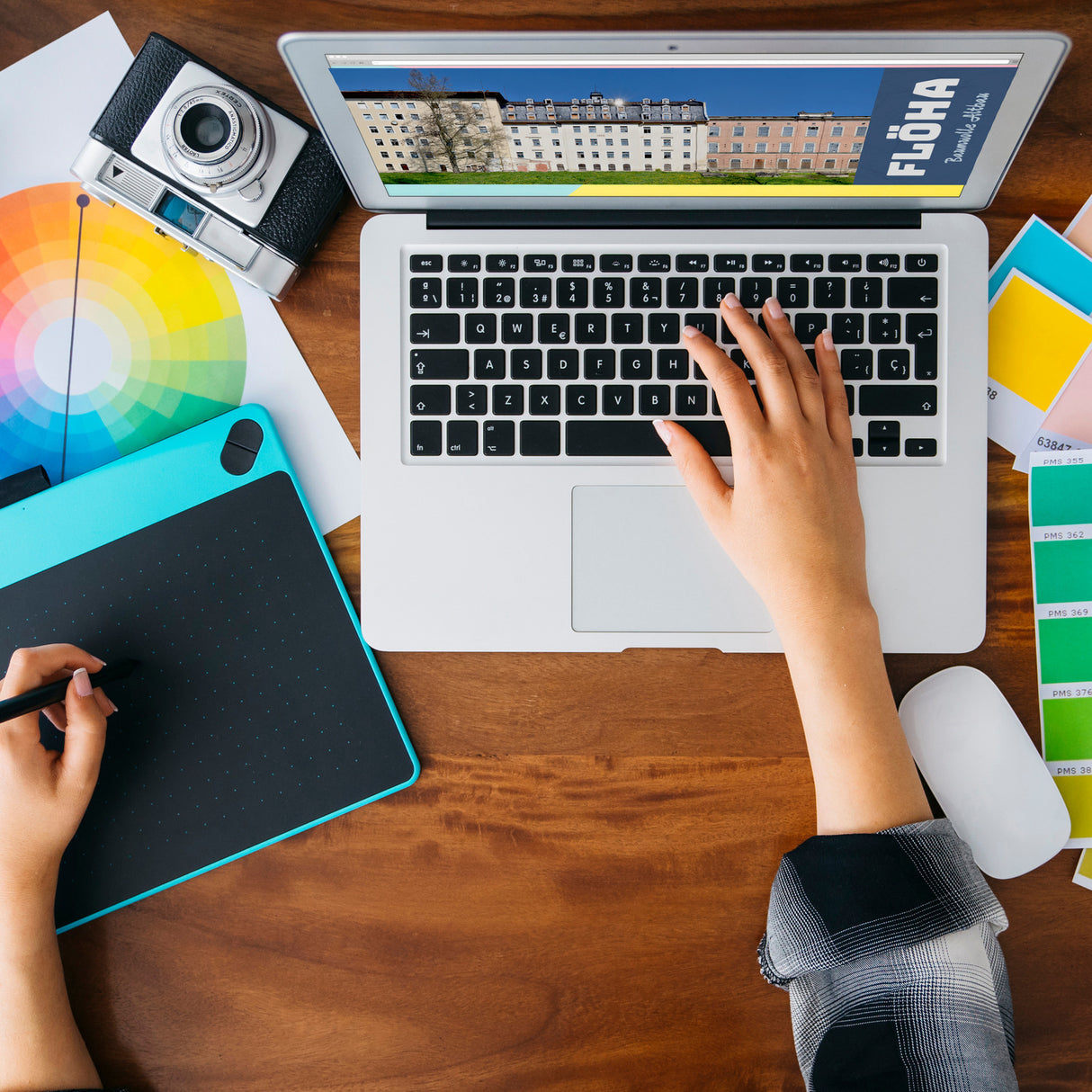 streetline Flöha Baumwolle Altbau Panorama Souvenir Magnet