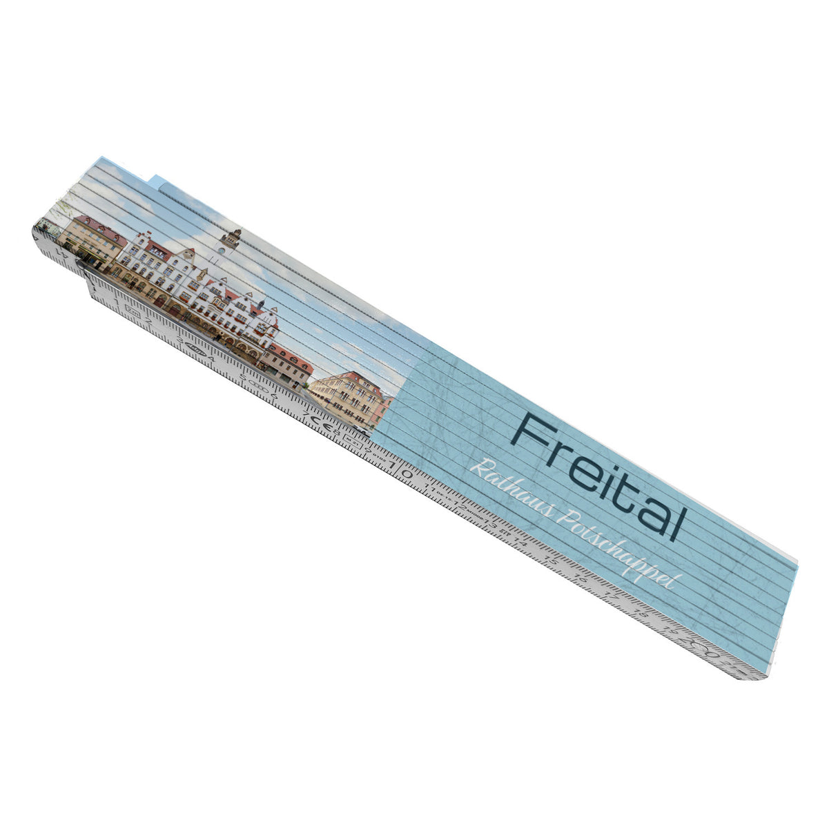 streetline Freital Rathaus Potschappel Meterstab aus Holz