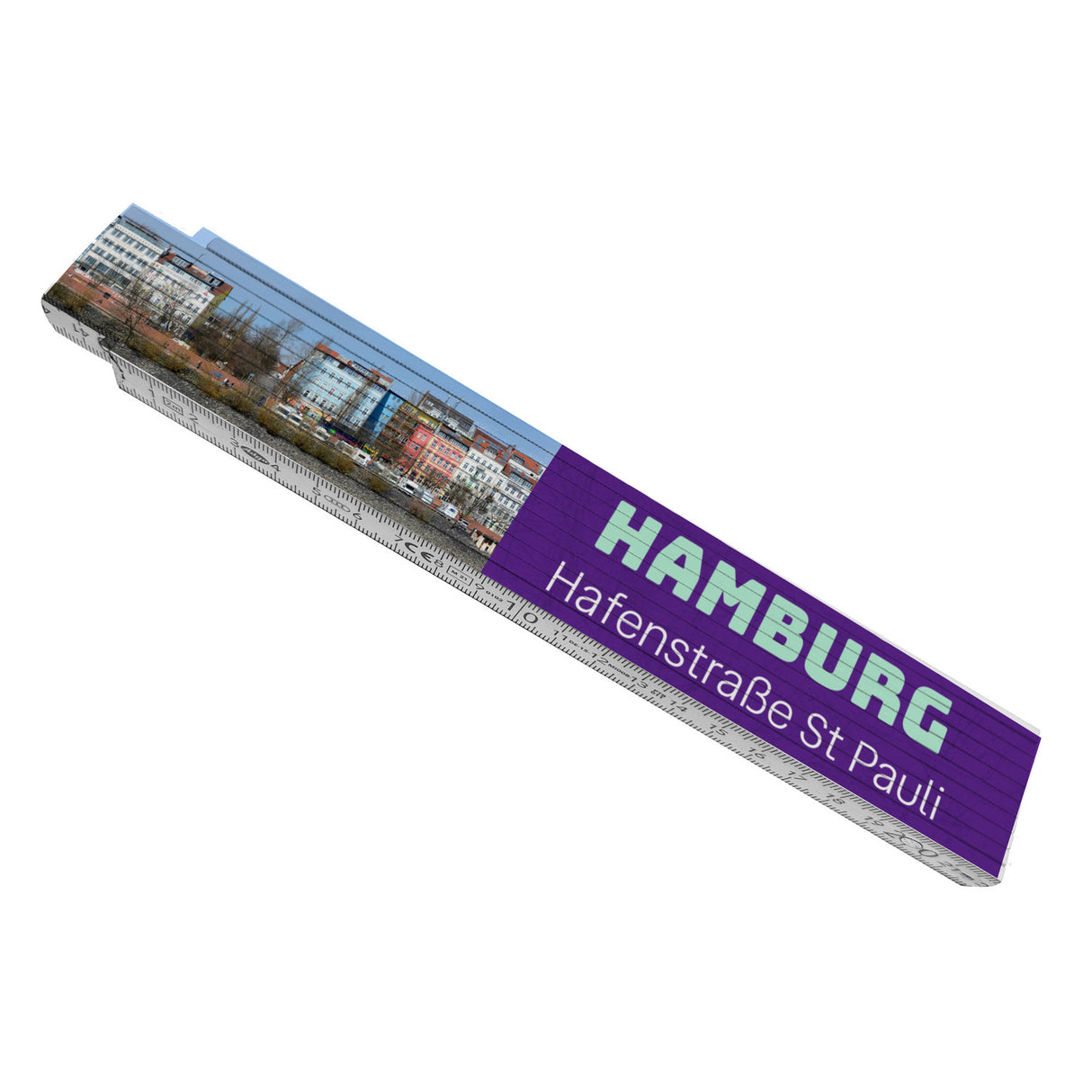 streetline Hamburg Hafenstraße St Pauli Meterstab aus Holz