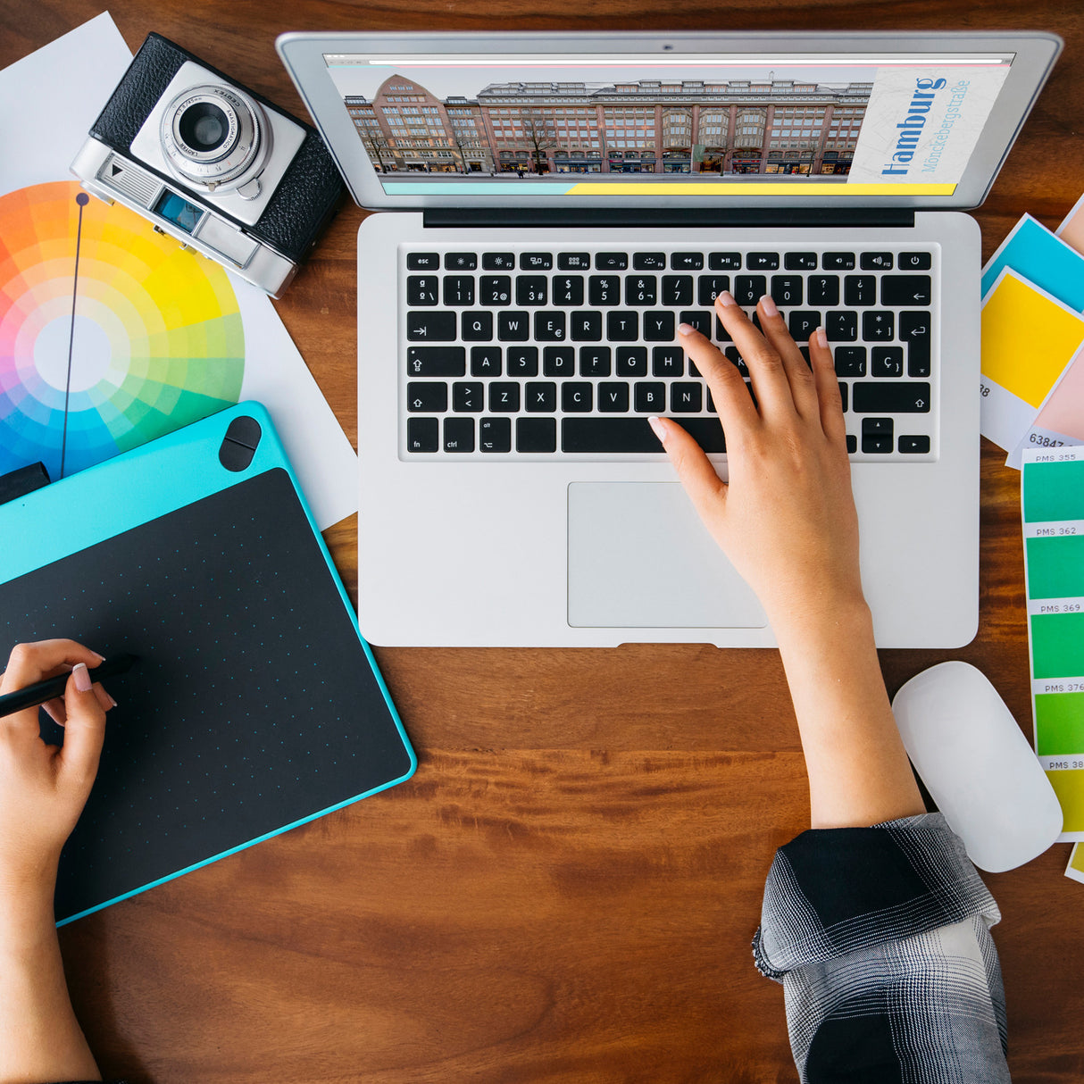 streetline Hamburg Mönckebergstraße Panorama Souvenir Magnet