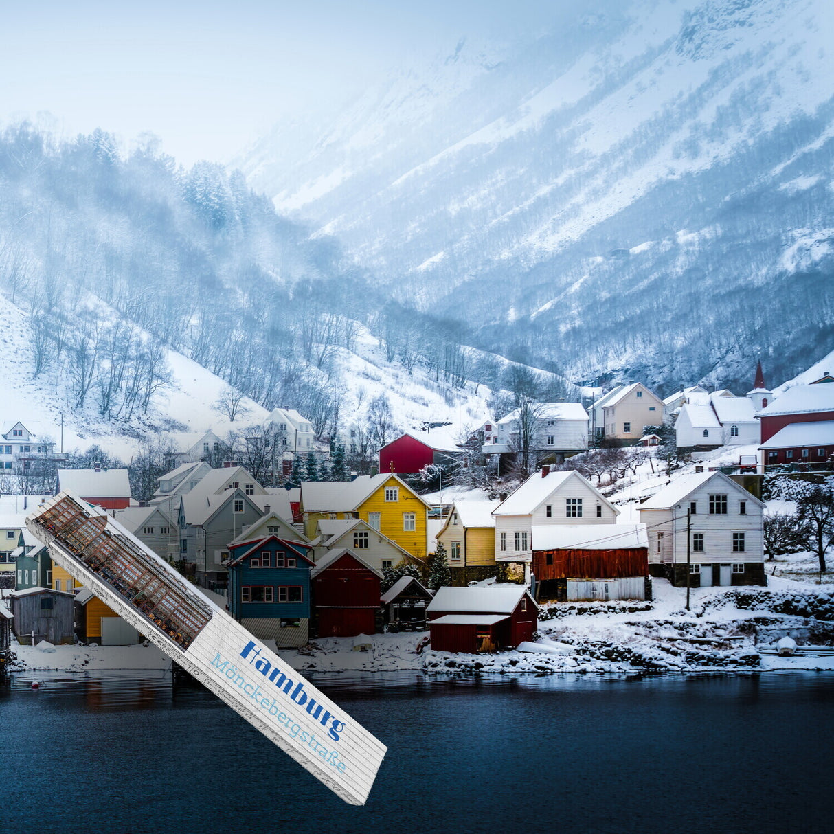 streetline Hamburg Mönckebergstraße Meterstab aus Holz