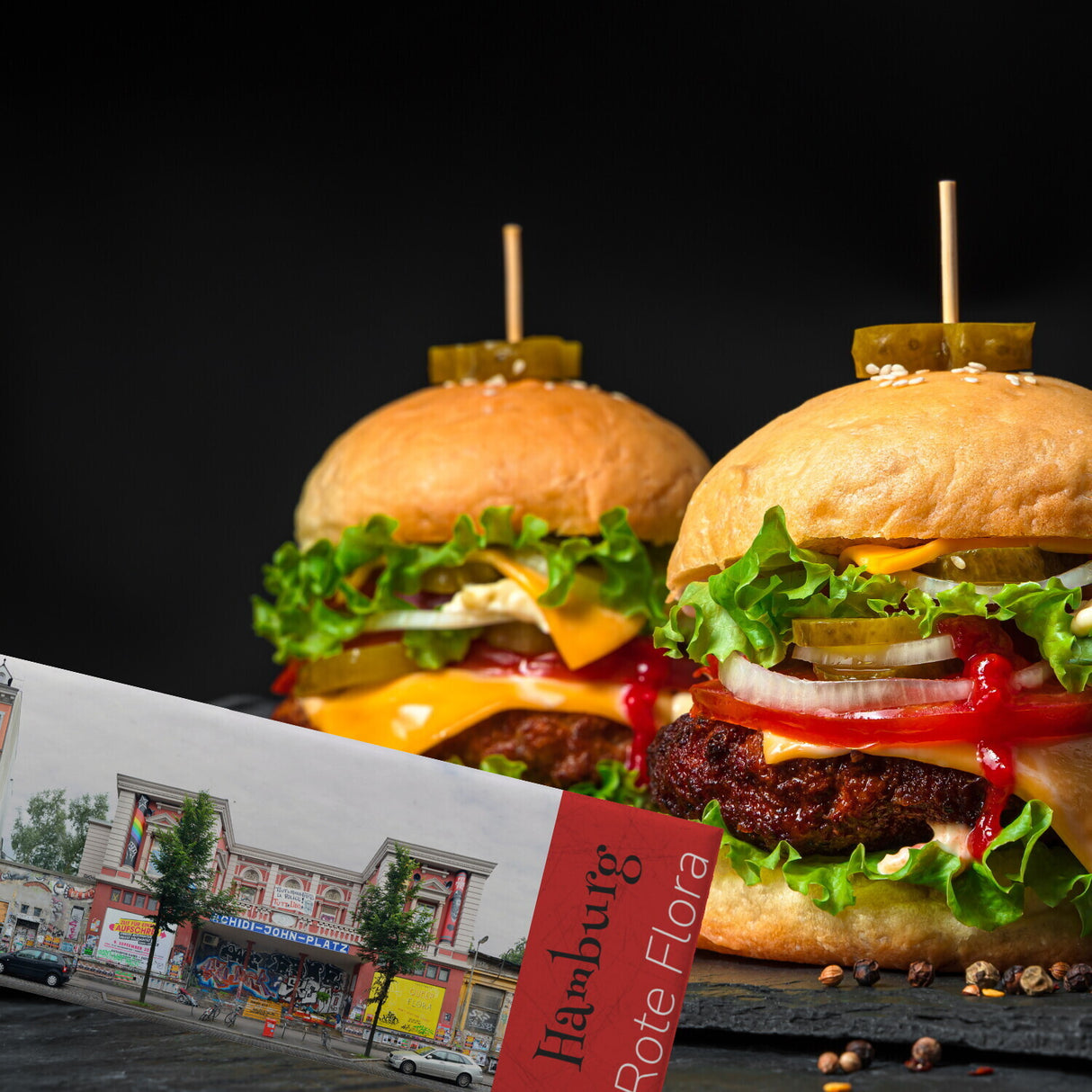 streetline Hamburg Rote Flora Panorama Souvenir Magnet