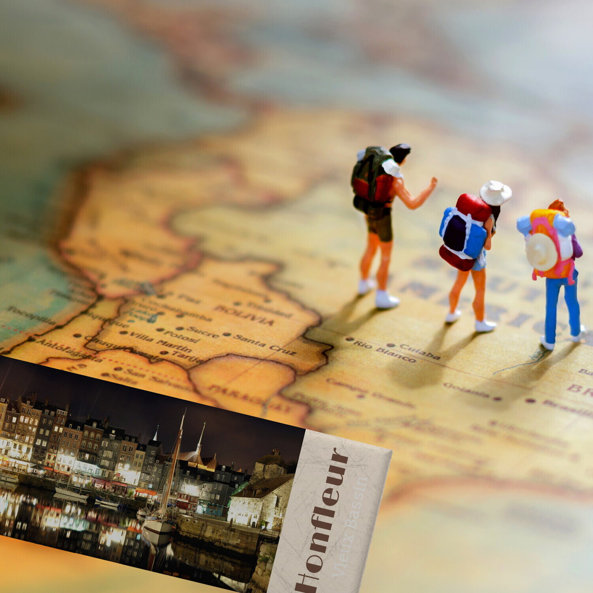 streetline Honfleur Vieux Bassin Panorama Souvenir Magnet