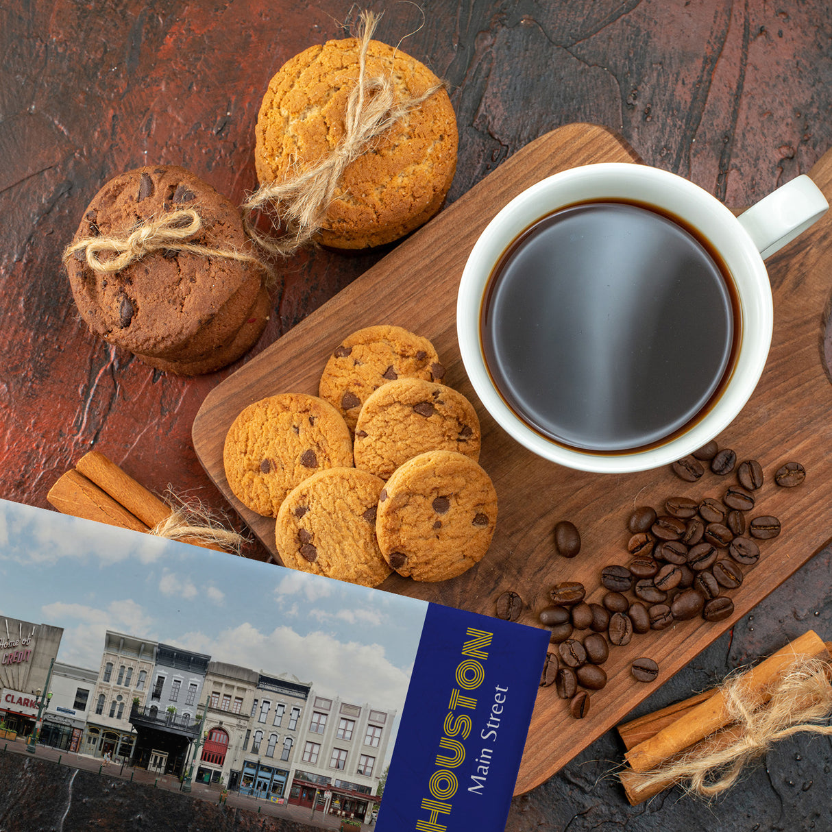 streetline Houston Main Street Panorama Souvenir Magnet