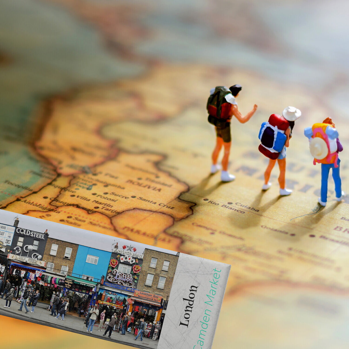 streetline London Camden Market Panorama Souvenir Magnet