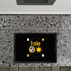 Osterhase Fußmatte in 35x50 cm mit Spruch: Frohe Ostern