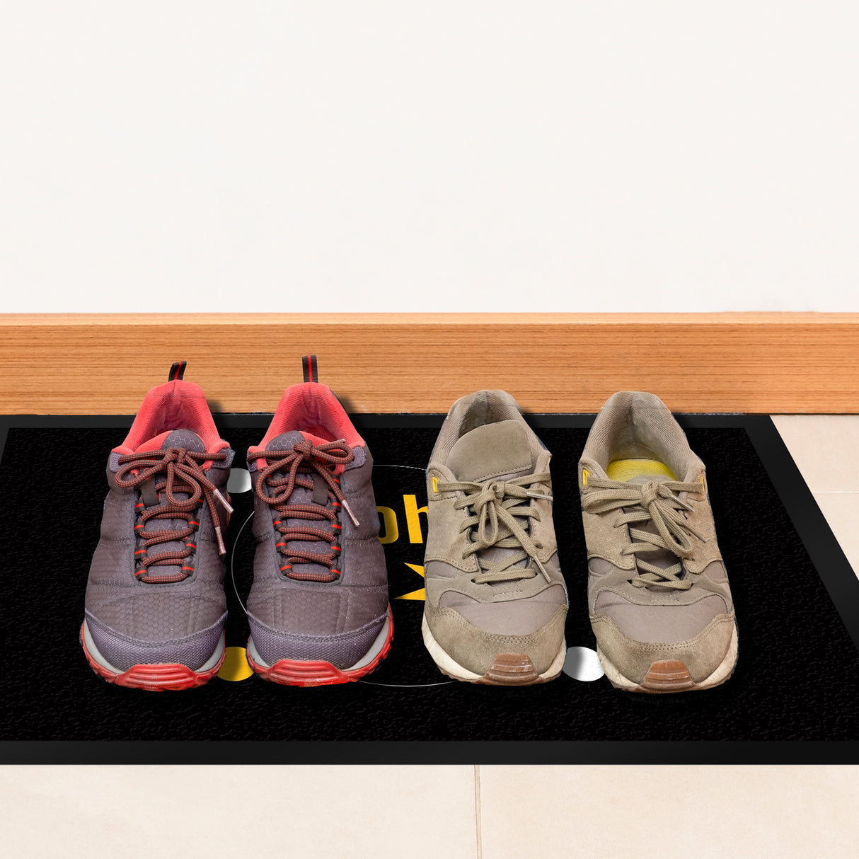 Osterhase Fußmatte in 35x50 cm mit Spruch: Frohe Ostern