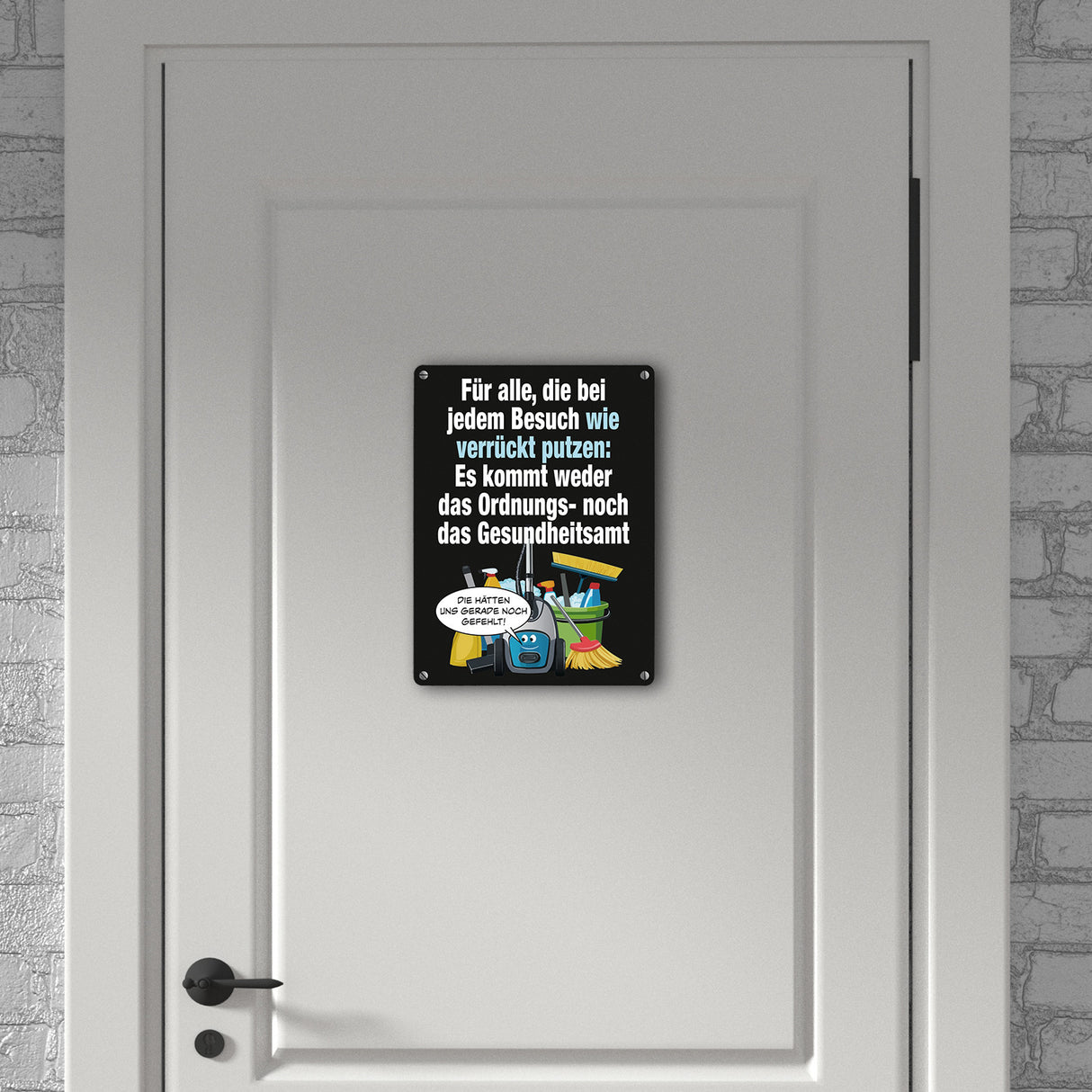 Haushalt Metallschild in 15x20 cm mit Spruch: Besuch ist kein Gesundheitsamt