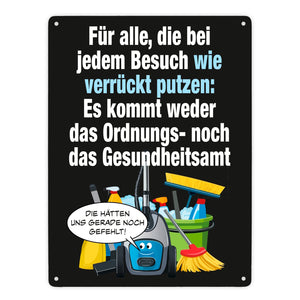 Haushalt Metallschild in 15x20 cm mit Spruch: Besuch ist kein Gesundheitsamt