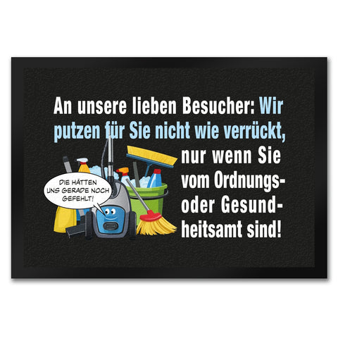 Hausarbeit Fußmatte in 35x50 cm mit Spruch: Sauber, außer bei Amtbesuch!
