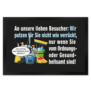 Hausarbeit Fußmatte in 35x50 cm mit Spruch: Sauber, außer bei Amtbesuch!