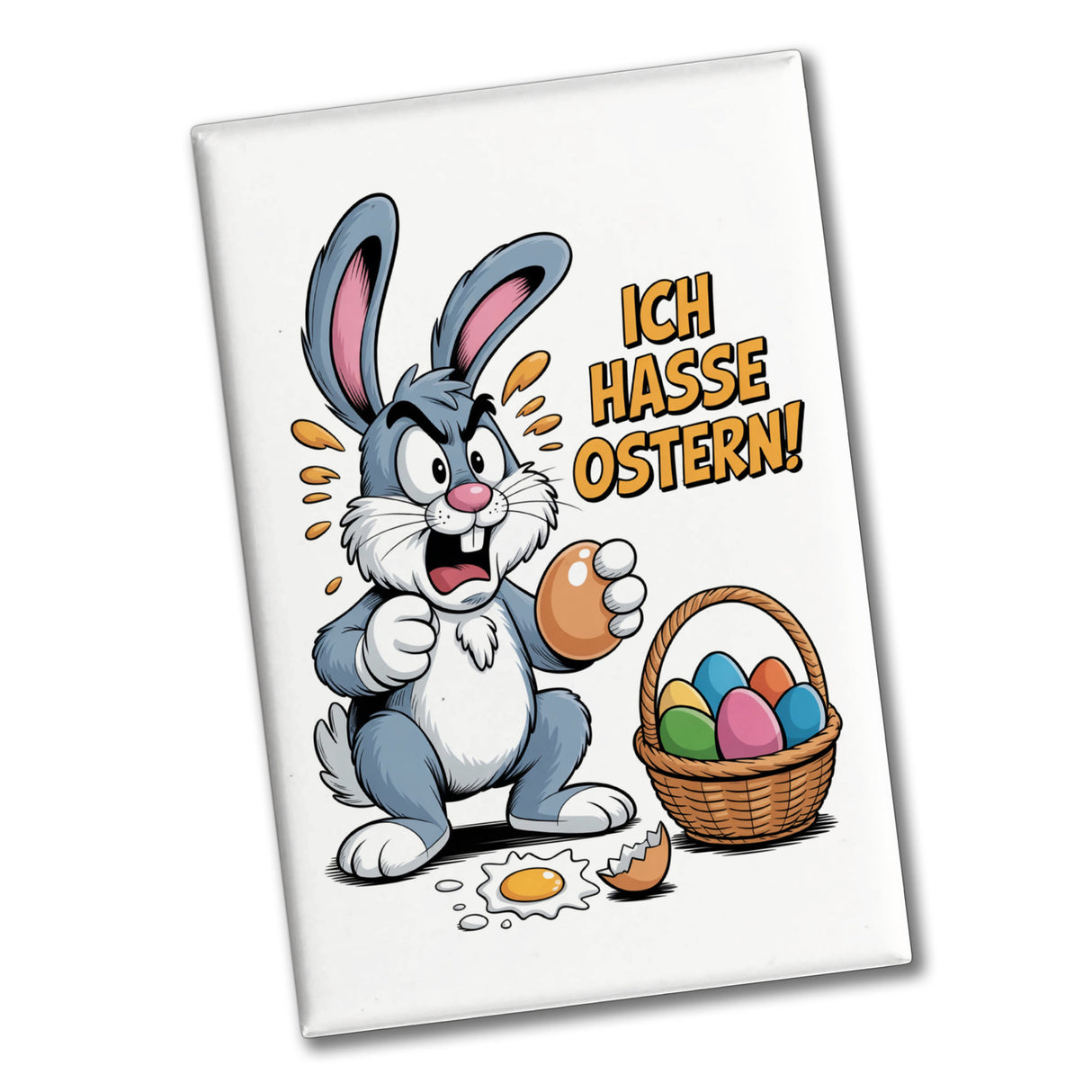 Ich hasse Ostern Souvenir Souvenir Magnet mit gestresstem Osterhasen