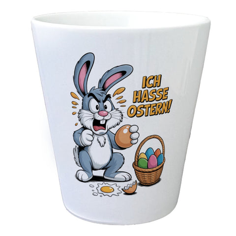 Ich hasse Ostern Blumentopf mit gestresstem Osterhasen