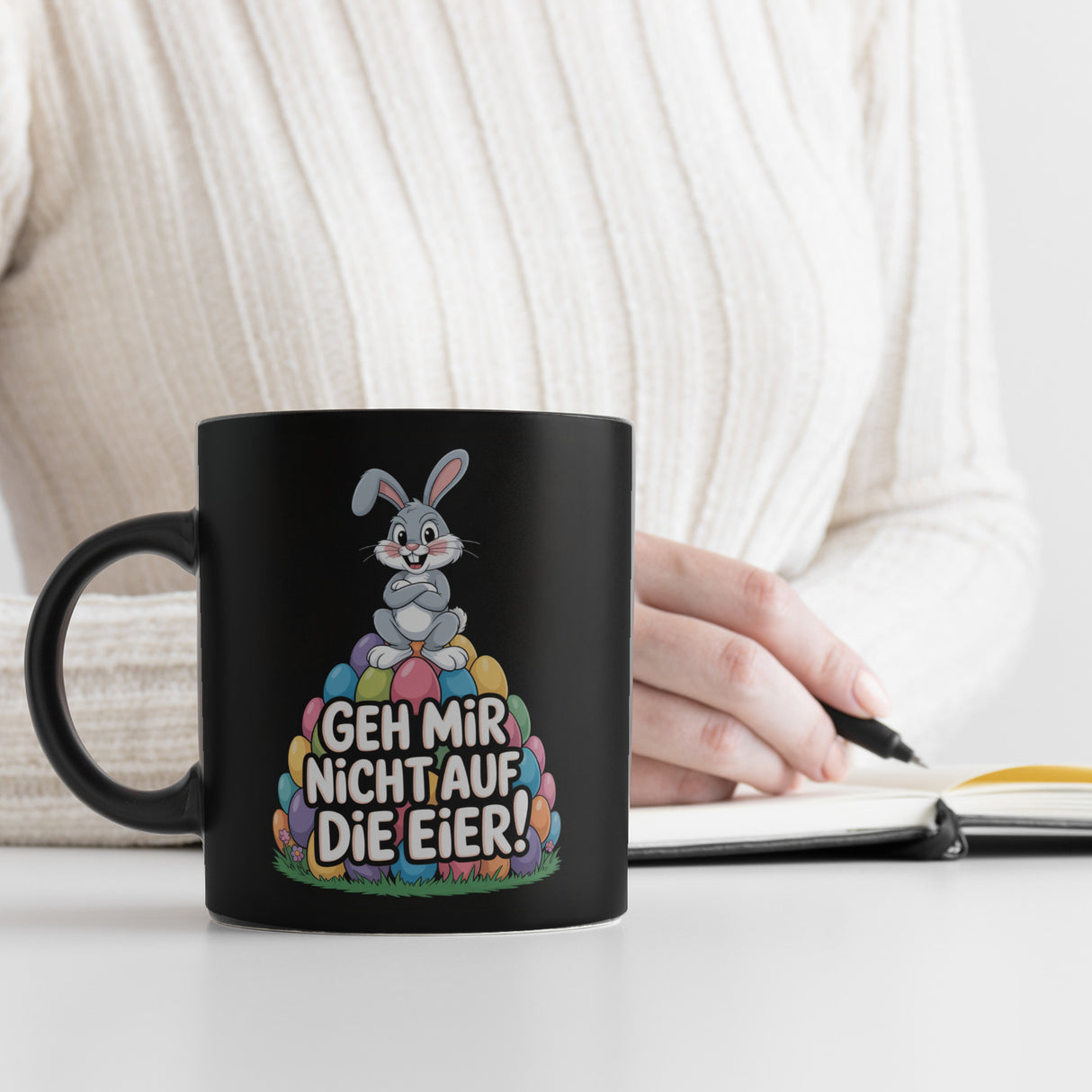 Osterhasen Cartoon Tasse Geh mir nicht auf die Eier