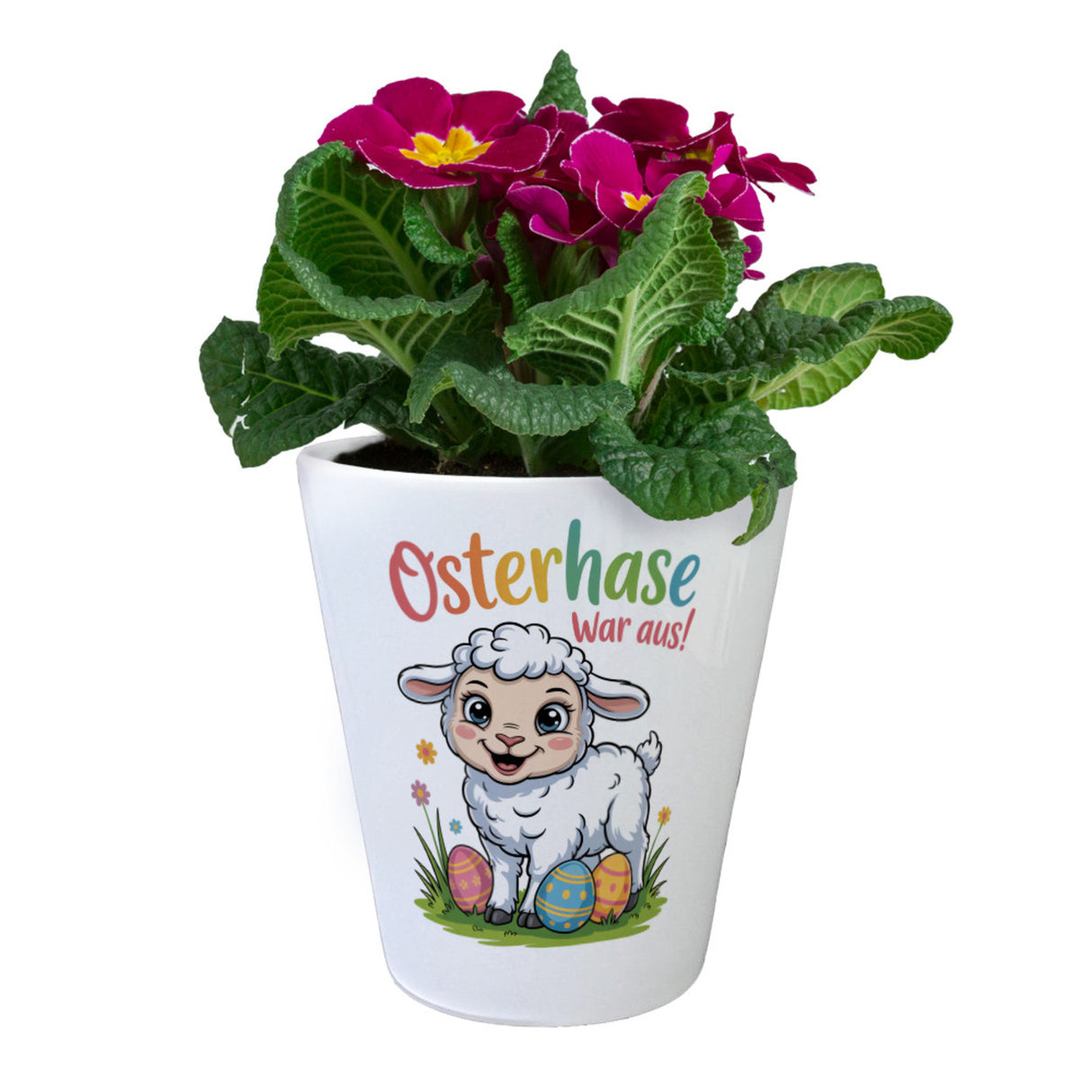 Osterlamm Blumentopf - Osterhase war aus