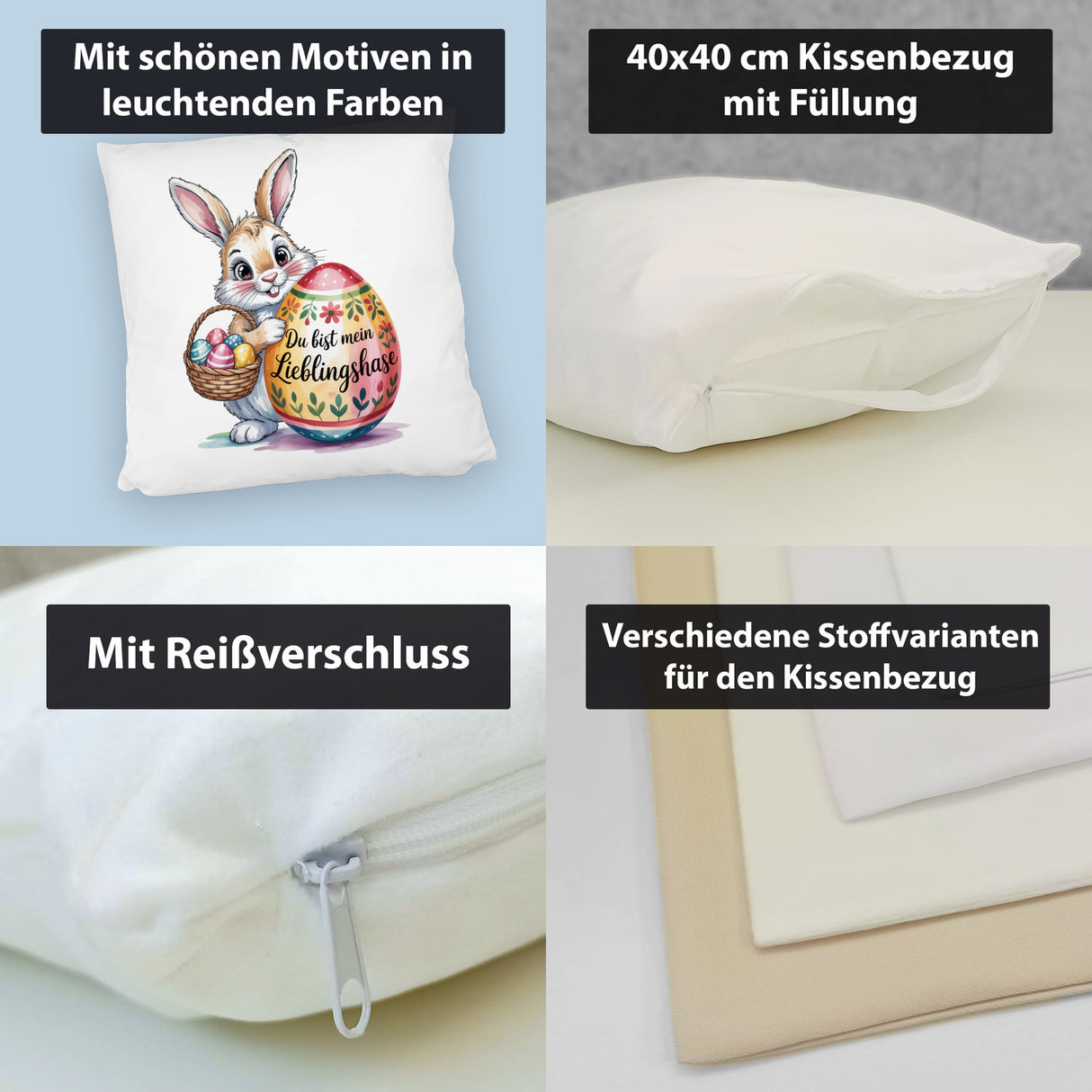 Osterhase Du bist mein Lieblingshase Kissen