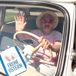 Frohe Ostern Parkscheibe mit niedlichen Hasenohren