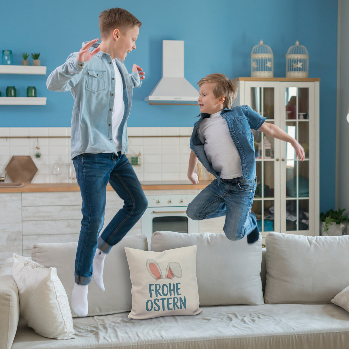 Frohe Ostern Kissen mit niedlichen Hasenohren