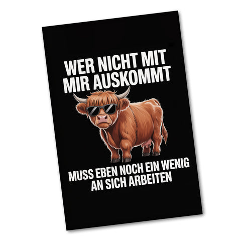 Hochlandrind Souvenir Souvenir Magnet - du musst an dir arbeiten