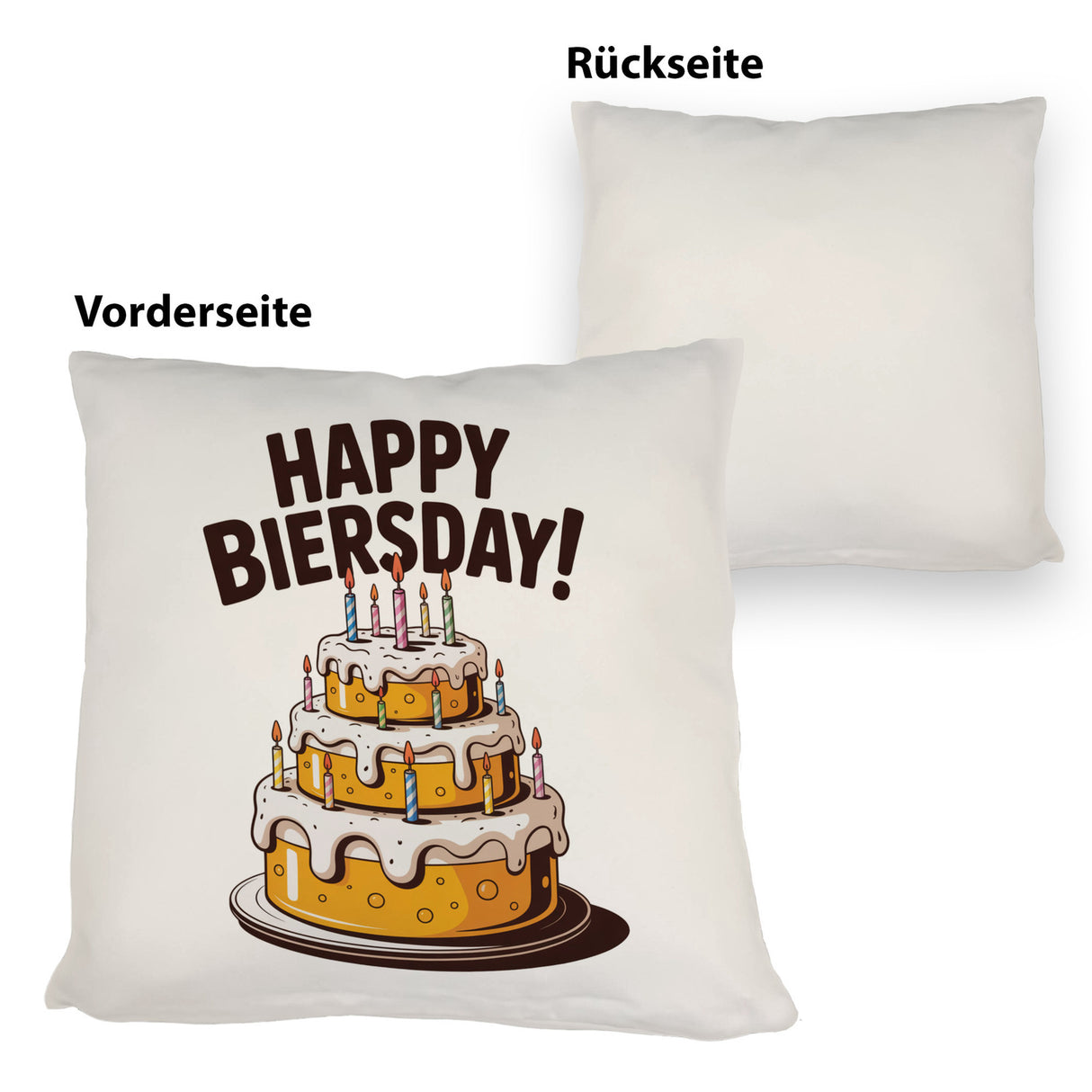 Bierkuchen Happy Biersday Kissen für Biertrinker zum Geburtstag