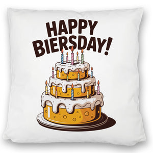 Bierkuchen Happy Biersday Kissen für Biertrinker zum Geburtstag