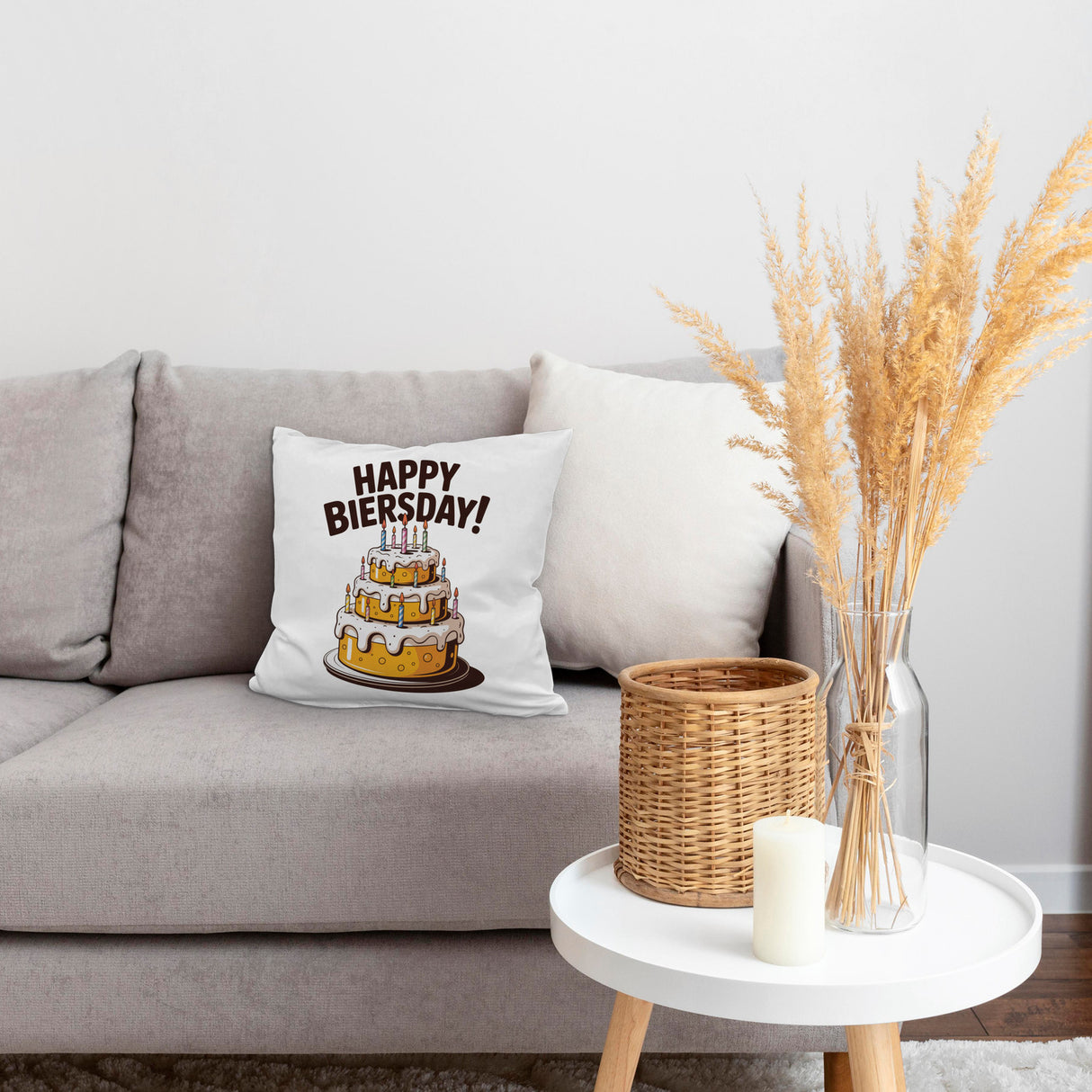 Bierkuchen Happy Biersday Kissen für Biertrinker zum Geburtstag