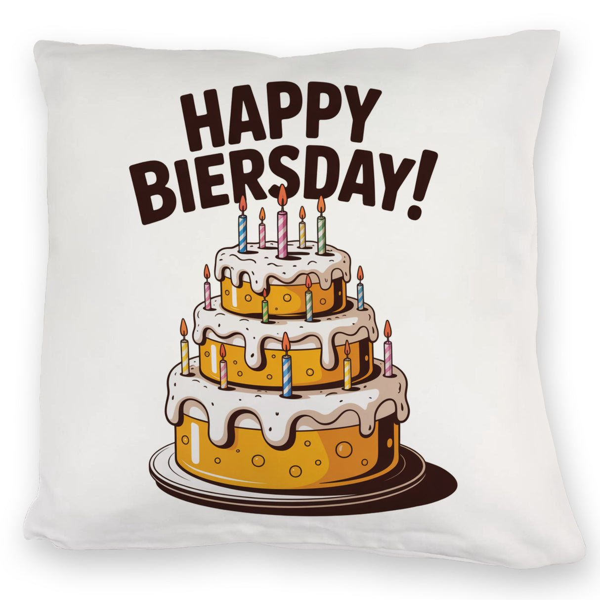 Bierkuchen Happy Biersday Kissen für Biertrinker zum Geburtstag