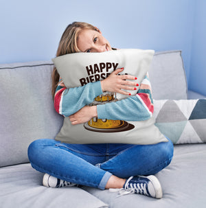 Bierkuchen Happy Biersday Kissen für Biertrinker zum Geburtstag