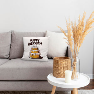 Bierkuchen Happy Biersday Kissen für Biertrinker zum Geburtstag