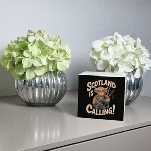 Scotland is calling! Spardose mit Highland-Kuh-Motiv