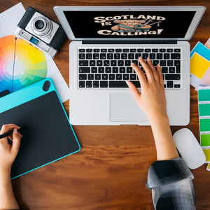 Scotland is calling! Spardose mit Highland-Kuh-Motiv