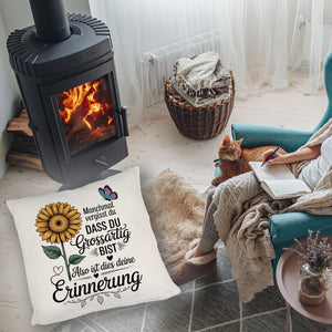 Du bist grossartig Kissen mit Sonnenblume