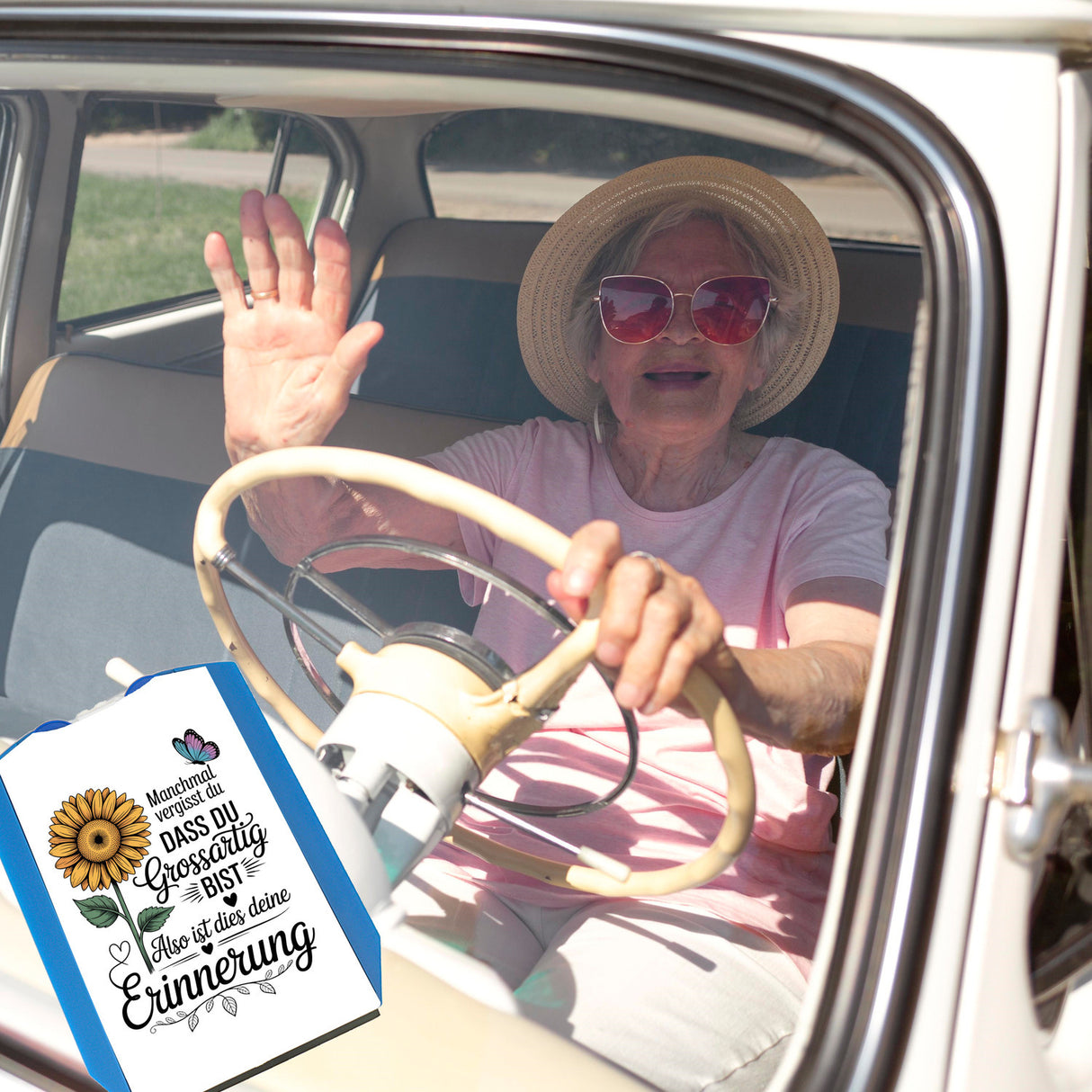 Du bist grossartig Parkscheibe mit Sonnenblume