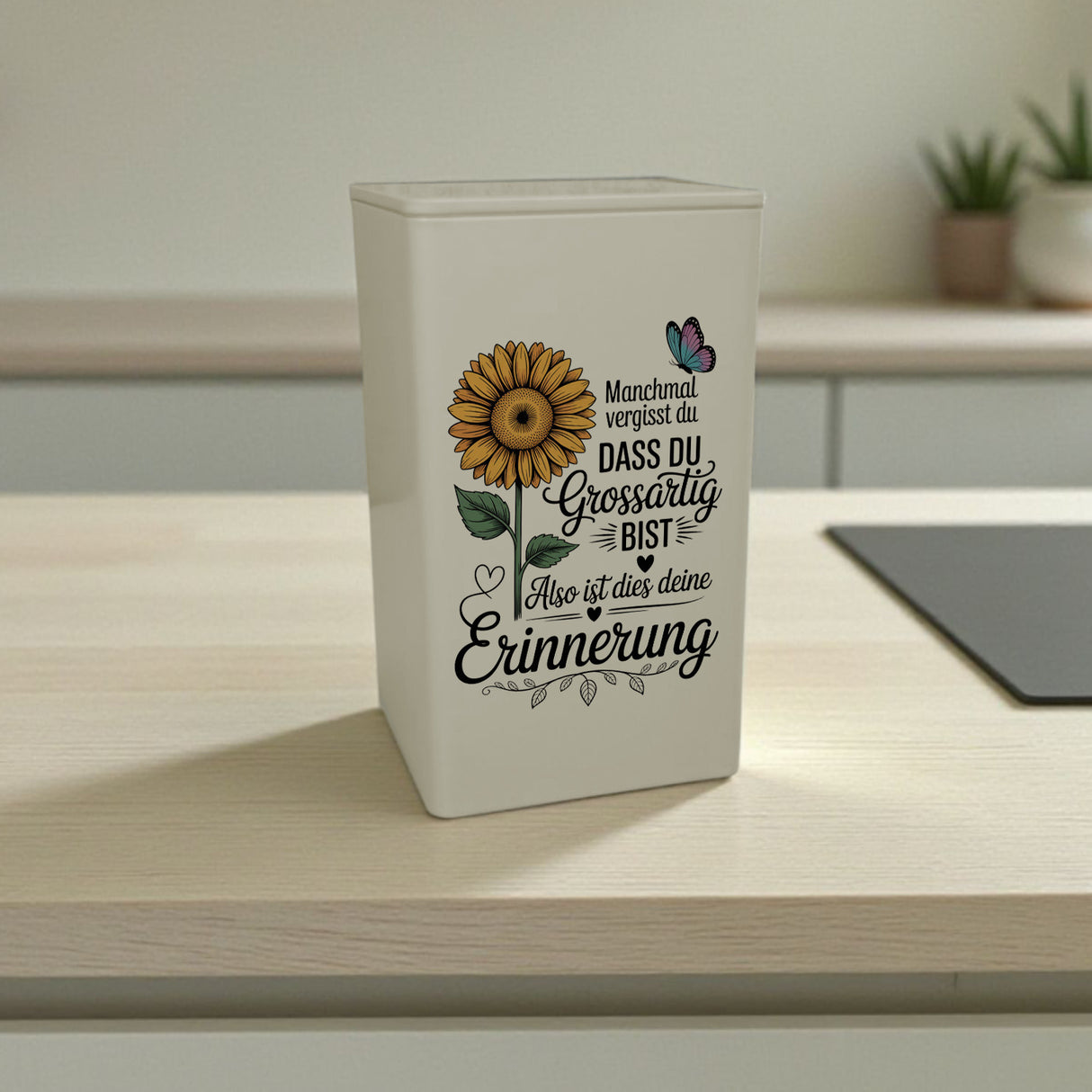 Du bist grossartig Dose 900ml mit Sonnenblume
