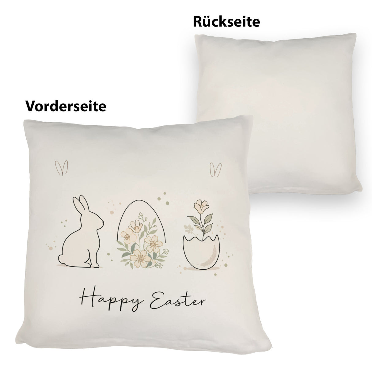 Happy Easter Kissen mit Hase Ei Design