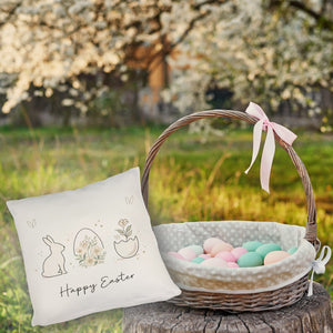 Happy Easter Kissen mit Hase Ei Design
