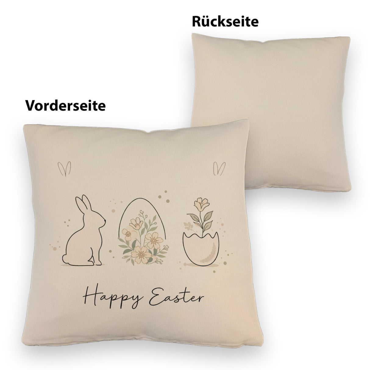 Happy Easter Kissen mit Hase Ei Design