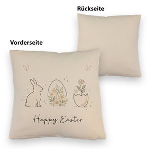 Happy Easter Kissen mit Hase Ei Design