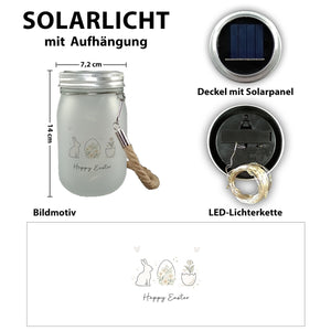 Happy Easter Solarlicht mit Hase Ei Design