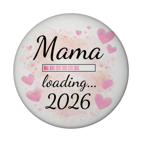 Rosa Herzen Mama Magnet - Mama loading... 2026