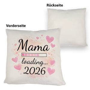 Rosa Herzen Mama Kissen - Mama loading... 2026