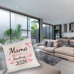 Rosa Herzen Mama Kissen - Mama loading... 2026