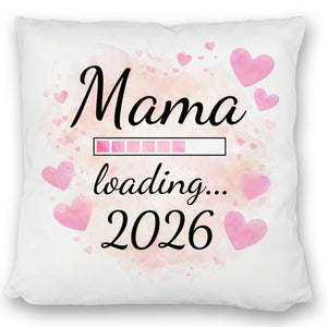 Rosa Herzen Mama Kissen - Mama loading... 2026