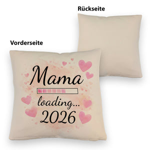 Rosa Herzen Mama Kissen - Mama loading... 2026