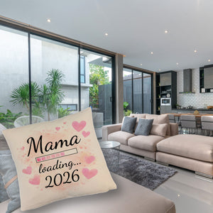 Rosa Herzen Mama Kissen - Mama loading... 2026