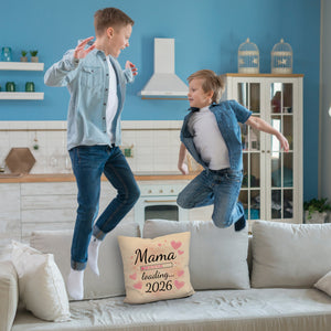 Rosa Herzen Mama Kissen - Mama loading... 2026