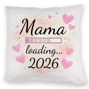 Rosa Herzen Mama Kissen - Mama loading... 2026