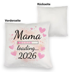 Rosa Herzen Mama Kissen - Mama loading... 2026