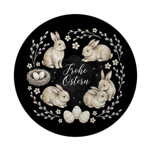 Frohe Ostern Magnet Haselnussfarbene Kaninchen mit Nest